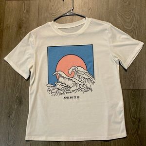 Boho graphic white tee